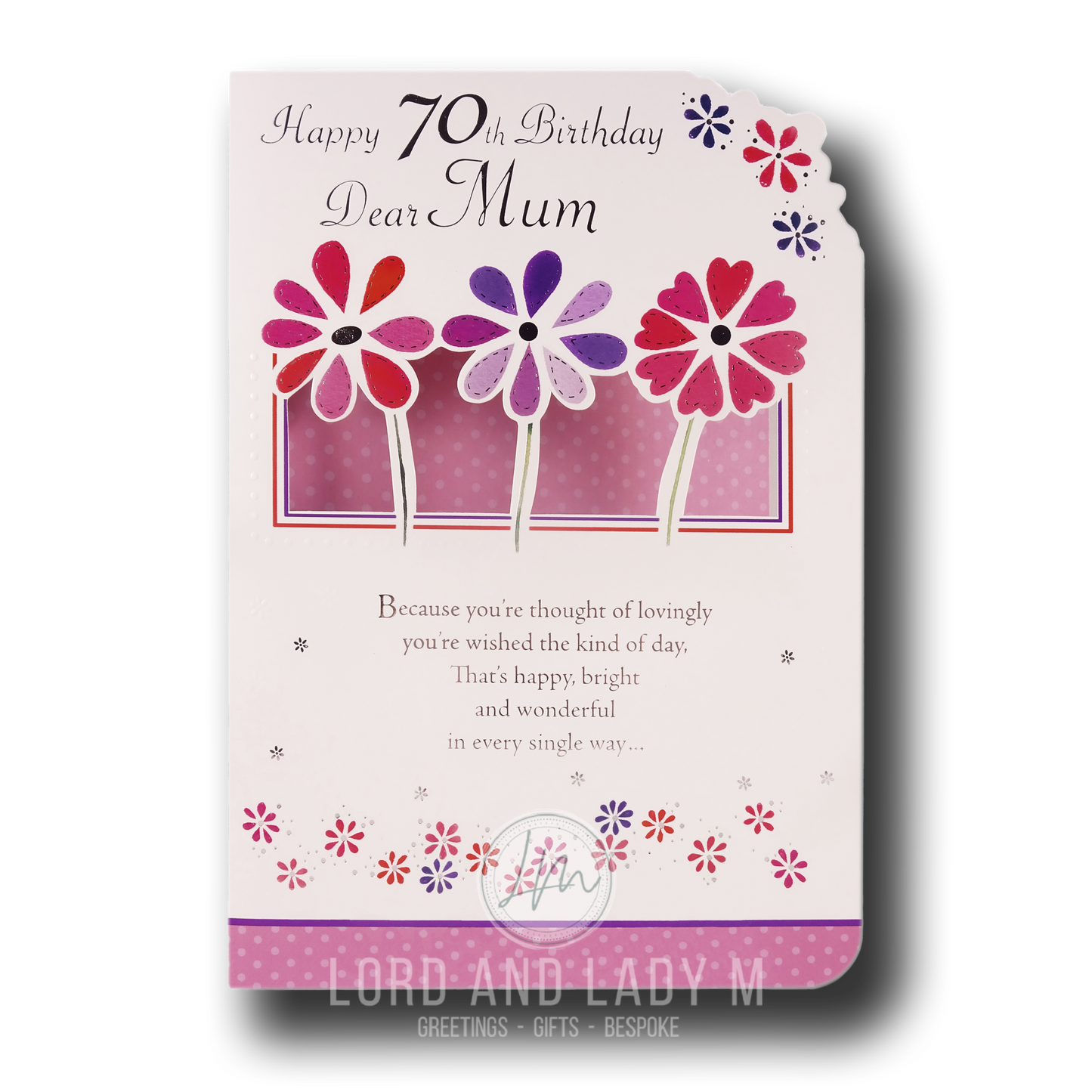 22cm - Happy 70th Birthday Dear Mum - BGC