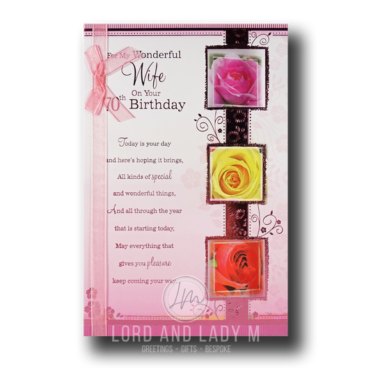 23cm - For My Wonderful Wife On Your 70th ..- BGC