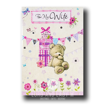 25cm - For My Wife - Cute Bear Gifts - Lge Let - E