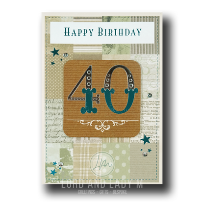 19cm - Happy Birthday 40 LGE LETTER - CWH