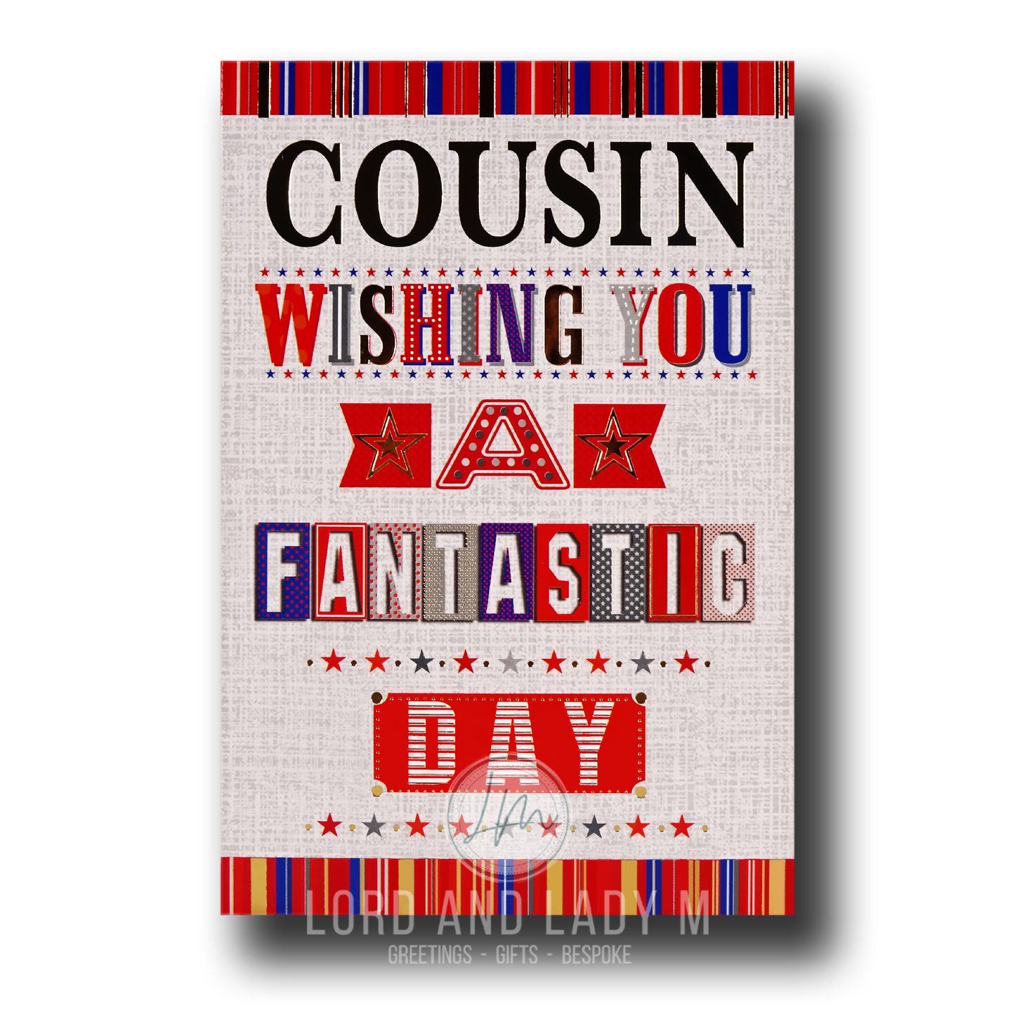 20cm - Cousin Wishing You A Fantastic .. - Red - E