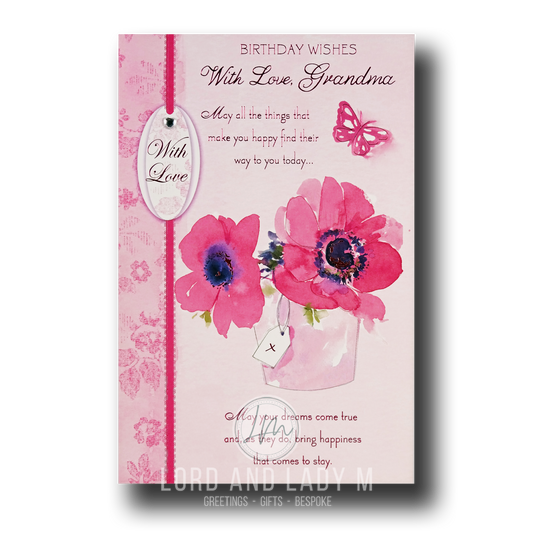 23cm - Birthday Wishes With Love, Grandma May - E