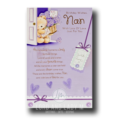 27cm - Birthday Wishes, Nan ... - Lge Let - E