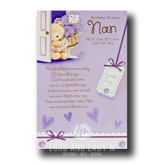 27cm - Birthday Wishes, Nan ... - Lge Let - E