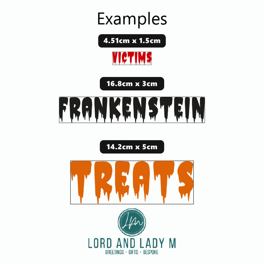 Vinyl Name Word Sticker - Halloween Horror Theme Dripping Lettering