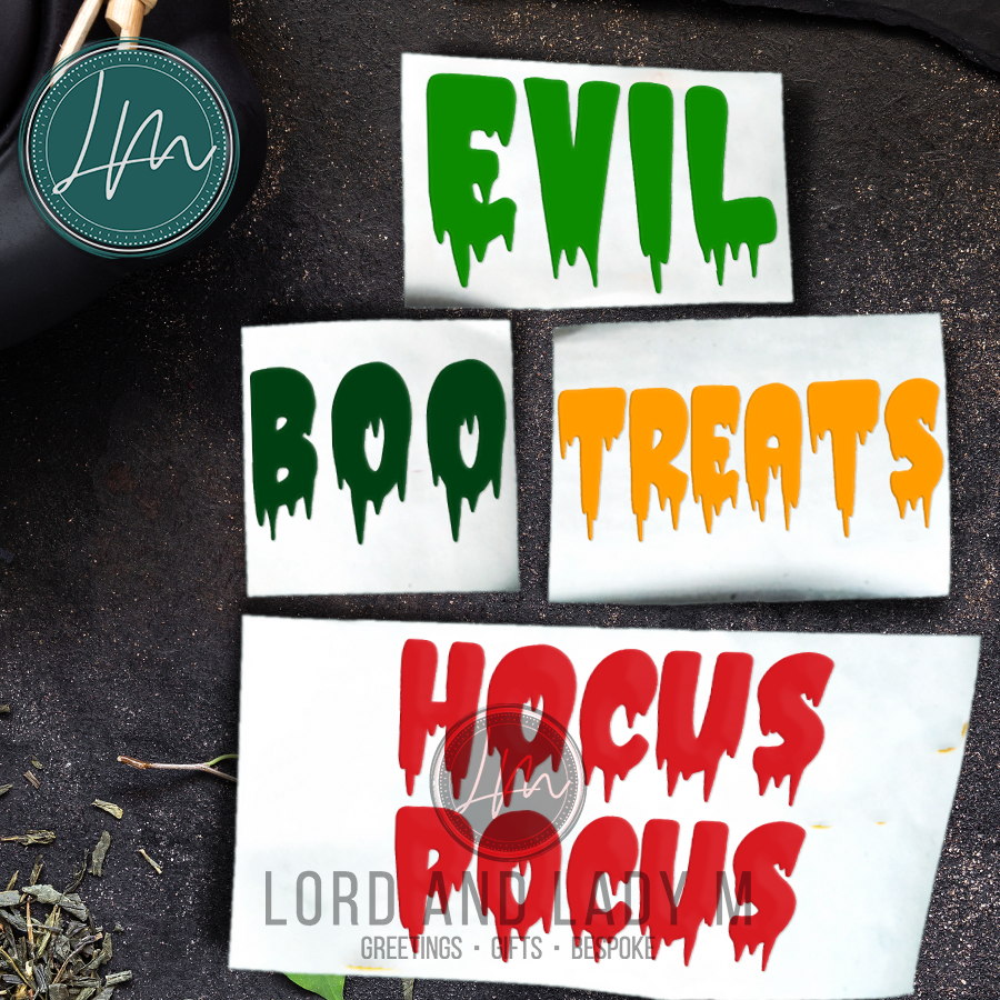 Vinyl Name Word Sticker - Halloween Horror Theme Dripping Lettering