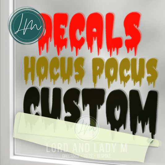 Vinyl Name Word Sticker - Halloween Horror Theme Dripping Lettering