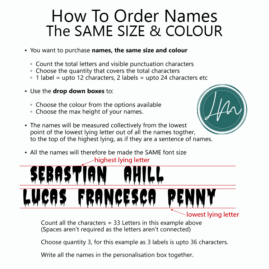 Vinyl Name Word Sticker - Halloween Horror Theme Dripping Lettering