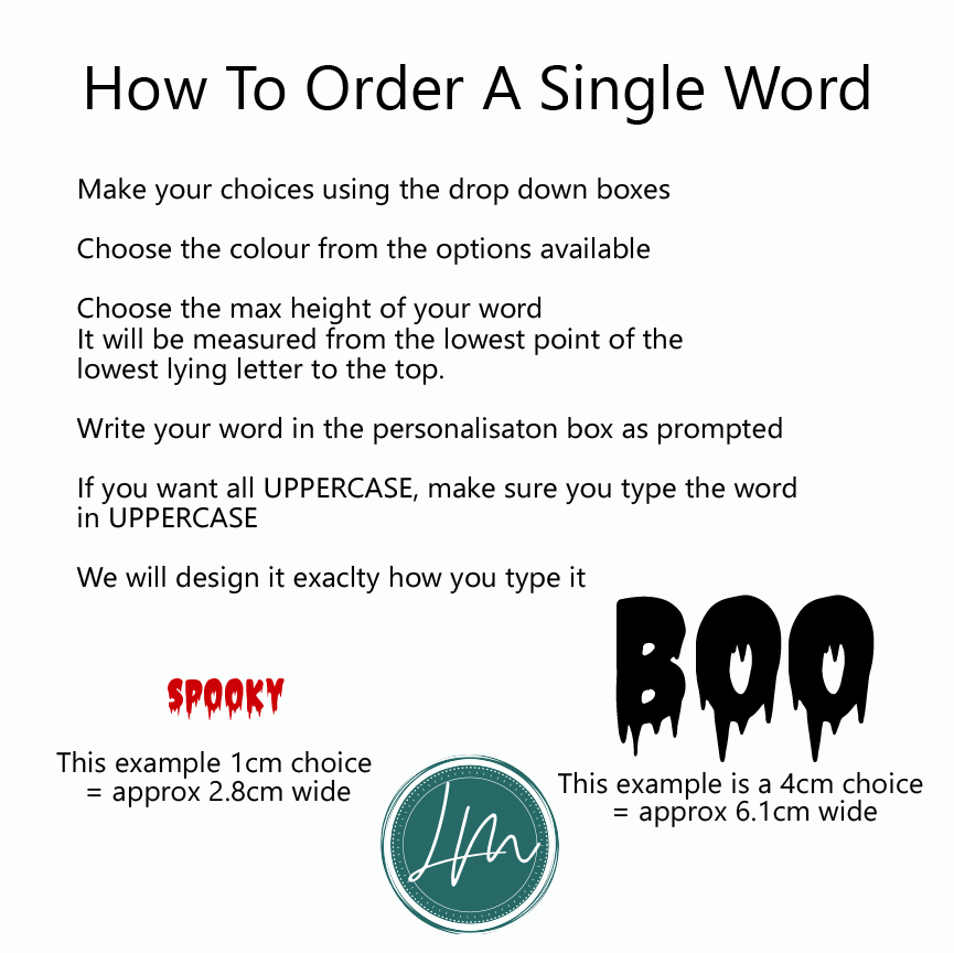 Vinyl Name Word Sticker - Halloween Horror Theme Dripping Lettering