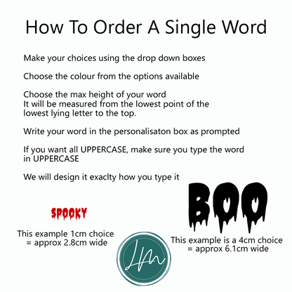 Vinyl Name Word Sticker - Halloween Horror Theme Dripping Lettering