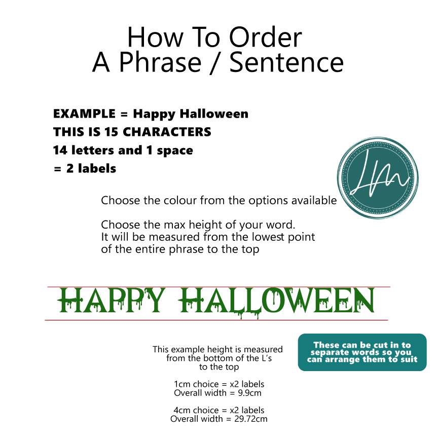 Halloween Night Ordering Phrases Decal Stickers