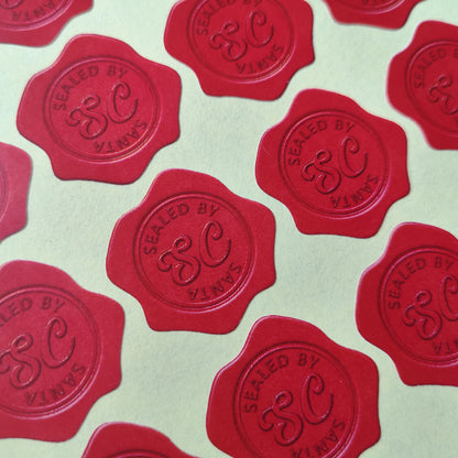 Sealed By Santa Stickers | Festive Wax Seal Effect Sticker Sheet