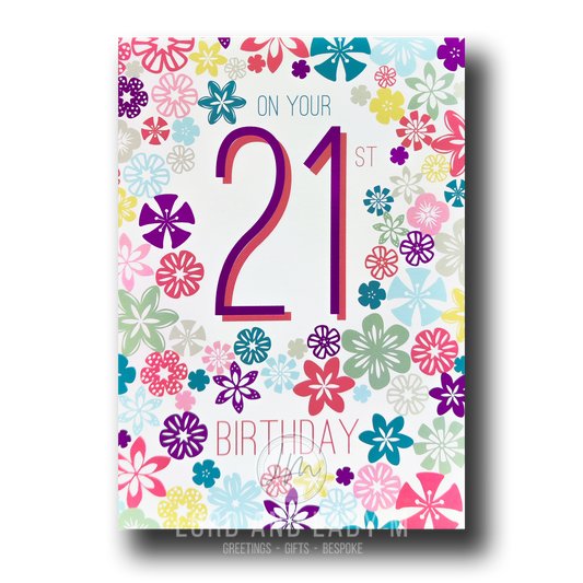 19cm - On Your 21st Birthday - Green Teal Peach