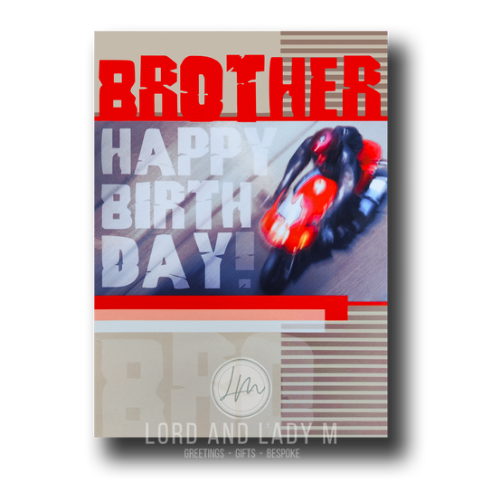 19cm - Brother Happy Birthday - Motorbike