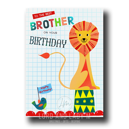 19cm - To The Best Brother On Your Birthday - Lion