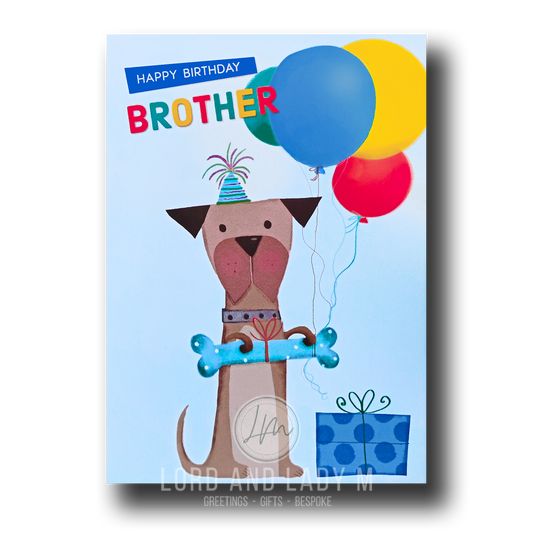 19cm - Happy Birthday Brother - Dog
