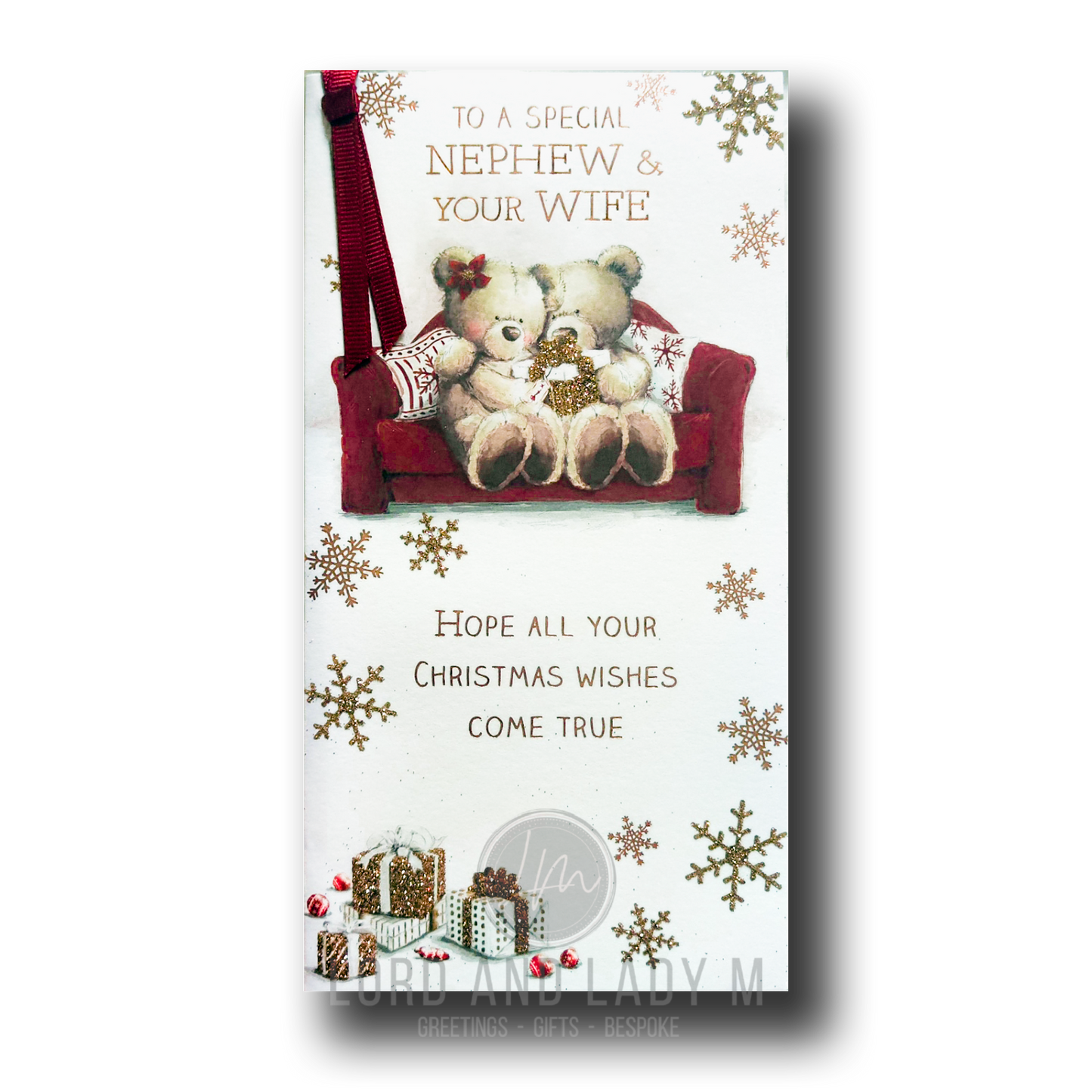 23cm - To A Special Nephew and your Wife - Bears Sofa