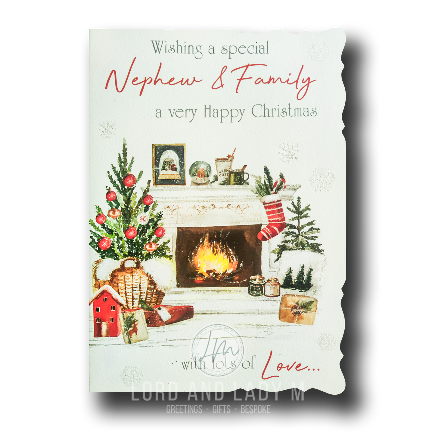 19cm - Special Nephew & Family - Cosy Roaring Fire