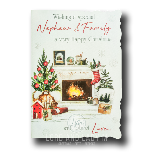 19cm - Special Nephew & Family - Cosy Roaring Fire
