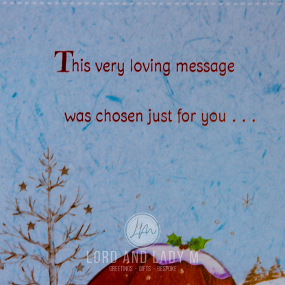 Close up image of the 1st section of the verse on the printed blue insert.