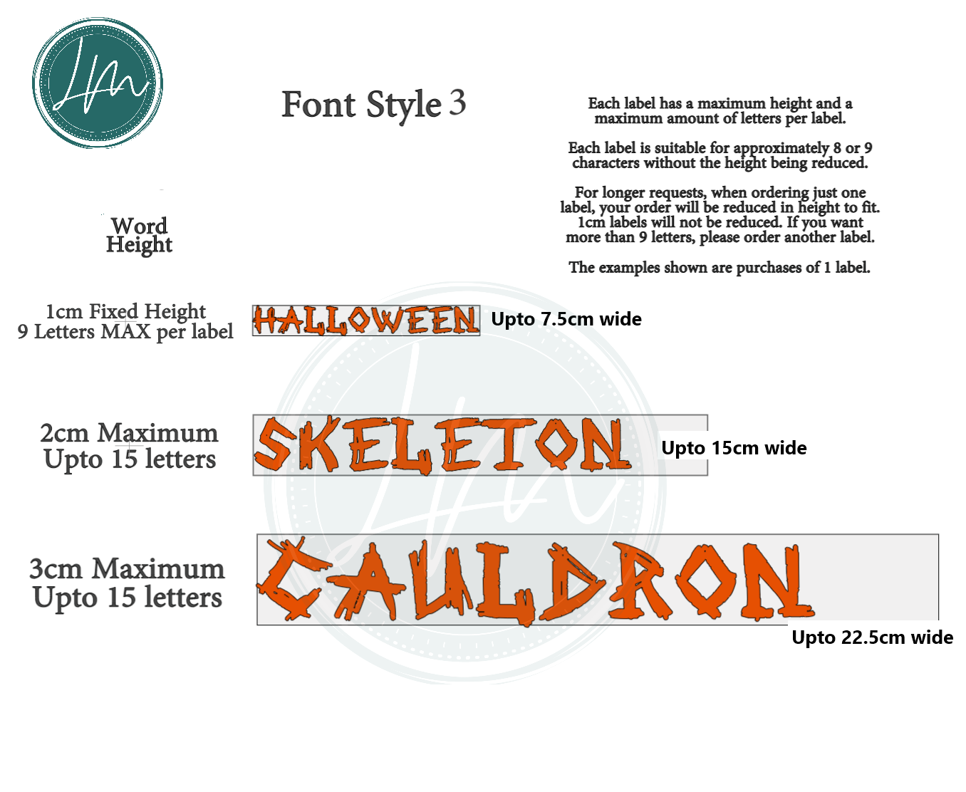 Vinyl Name Word Sticker - Halloween Horror Theme Scratched Witch Lettering Metal