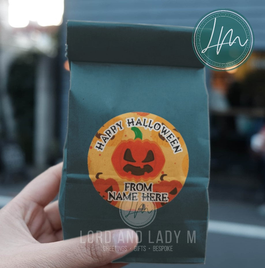 Personalised Happy Halloween Stickers | Spooky Pumpkin - Use Ideas 2