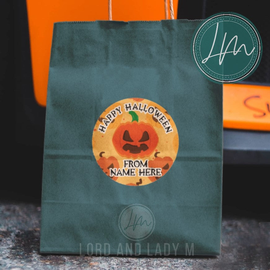 Personalised Happy Halloween Stickers | Spooky Pumpkin - Use Ideas 4