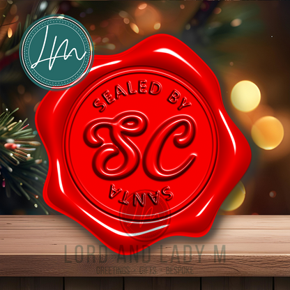 Sealed By Santa Stickers | Festive Wax Seal Effect Sticker Sheet