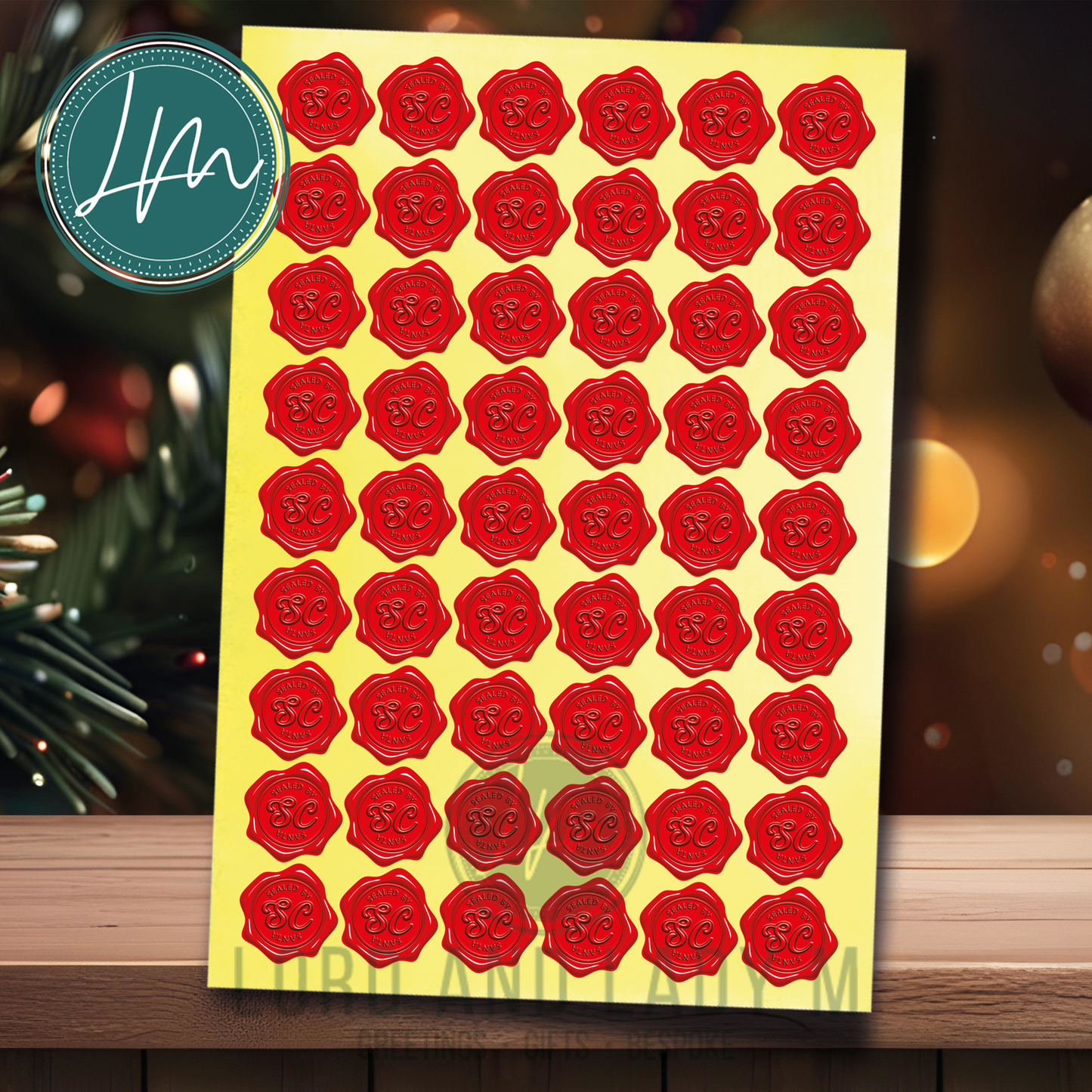 Sealed By Santa Stickers | Festive Wax Seal Effect Sticker Sheet