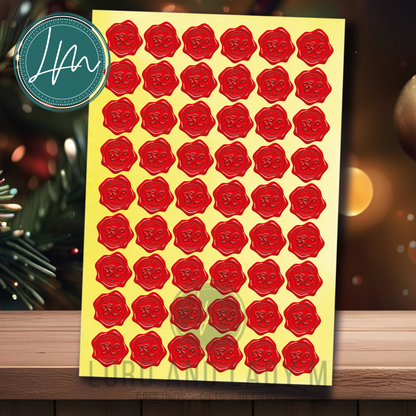 Sealed By Santa Stickers | Festive Wax Seal Effect Sticker Sheet