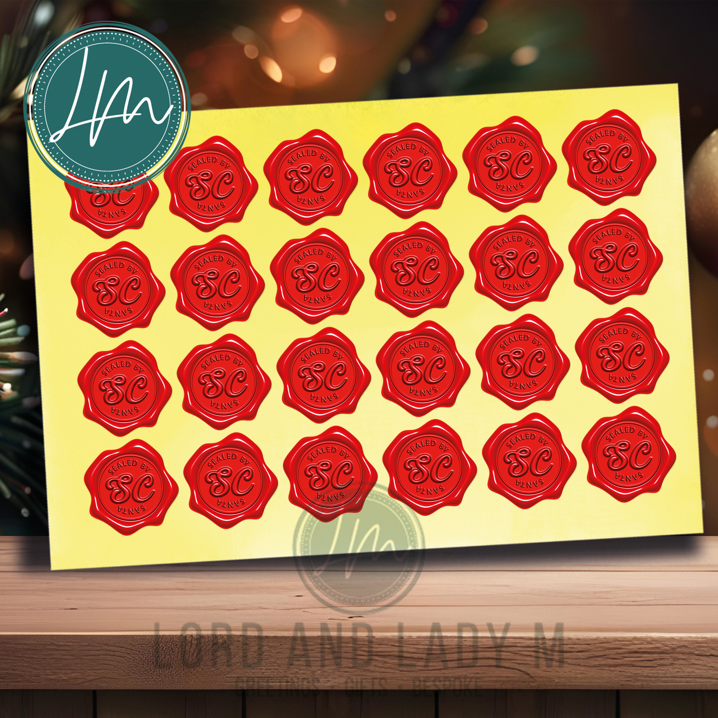 Sealed By Santa Stickers | Festive Wax Seal Effect Sticker Sheet