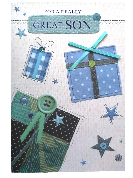 20cm - For A Really Great Son - Gifts Buttons -E