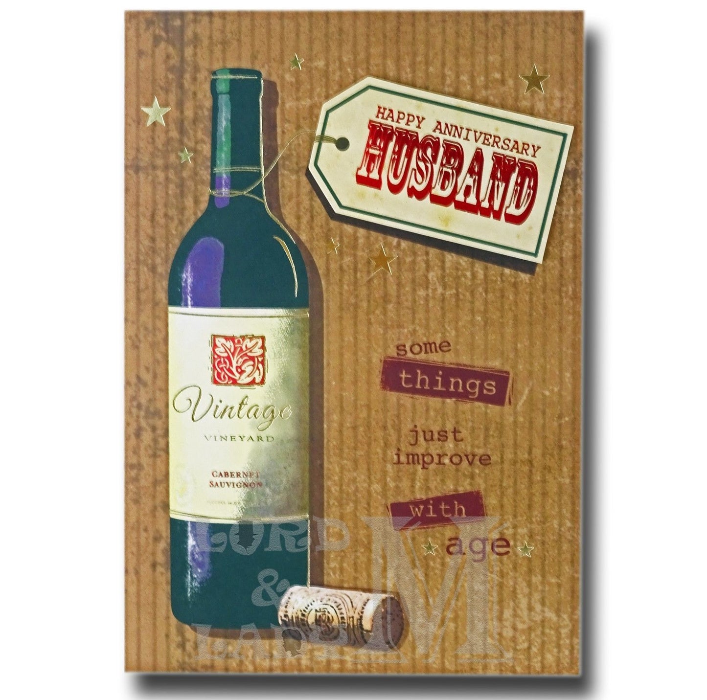 22cm - Happy Anniversary Husband - Red Wine - P