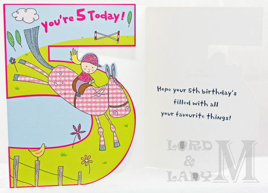 19cm - You're 5 Today! - Girl On Horse - H