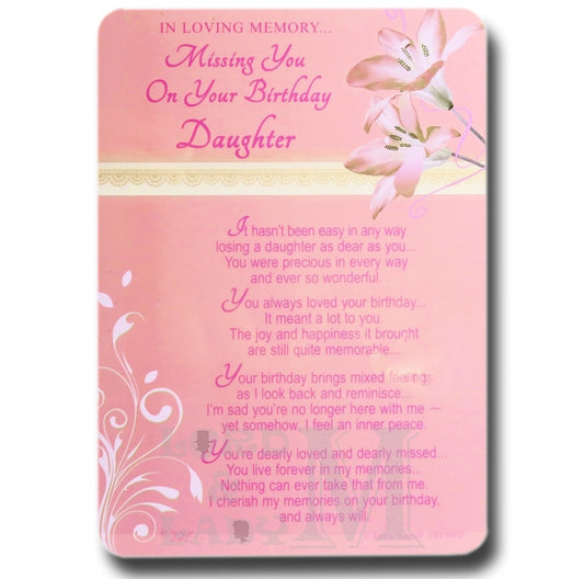 15cm - Missing You On Your Birthday Daughter - DGC