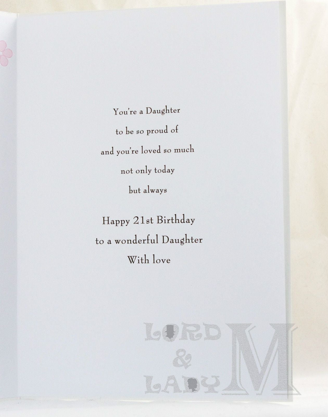 25cm - For A Lovely Daughter On Your 21st - Lge -H
