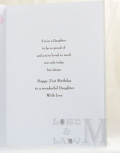 25cm - For A Lovely Daughter On Your 21st - Lge -H