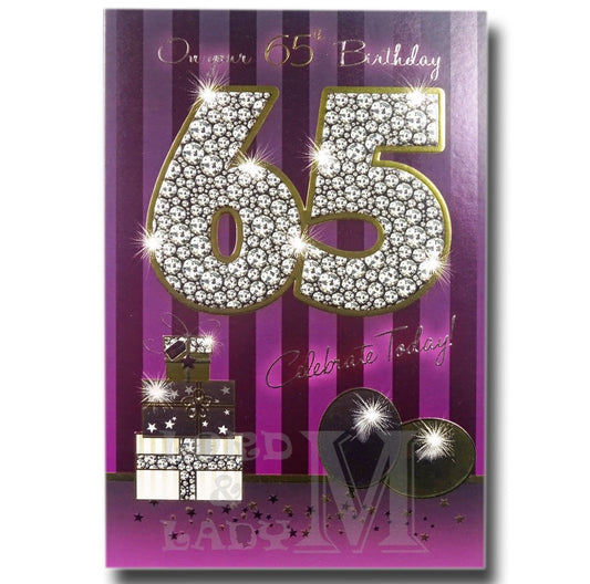 23cm - On Your 65th Birthday Celebrate Today - BGC