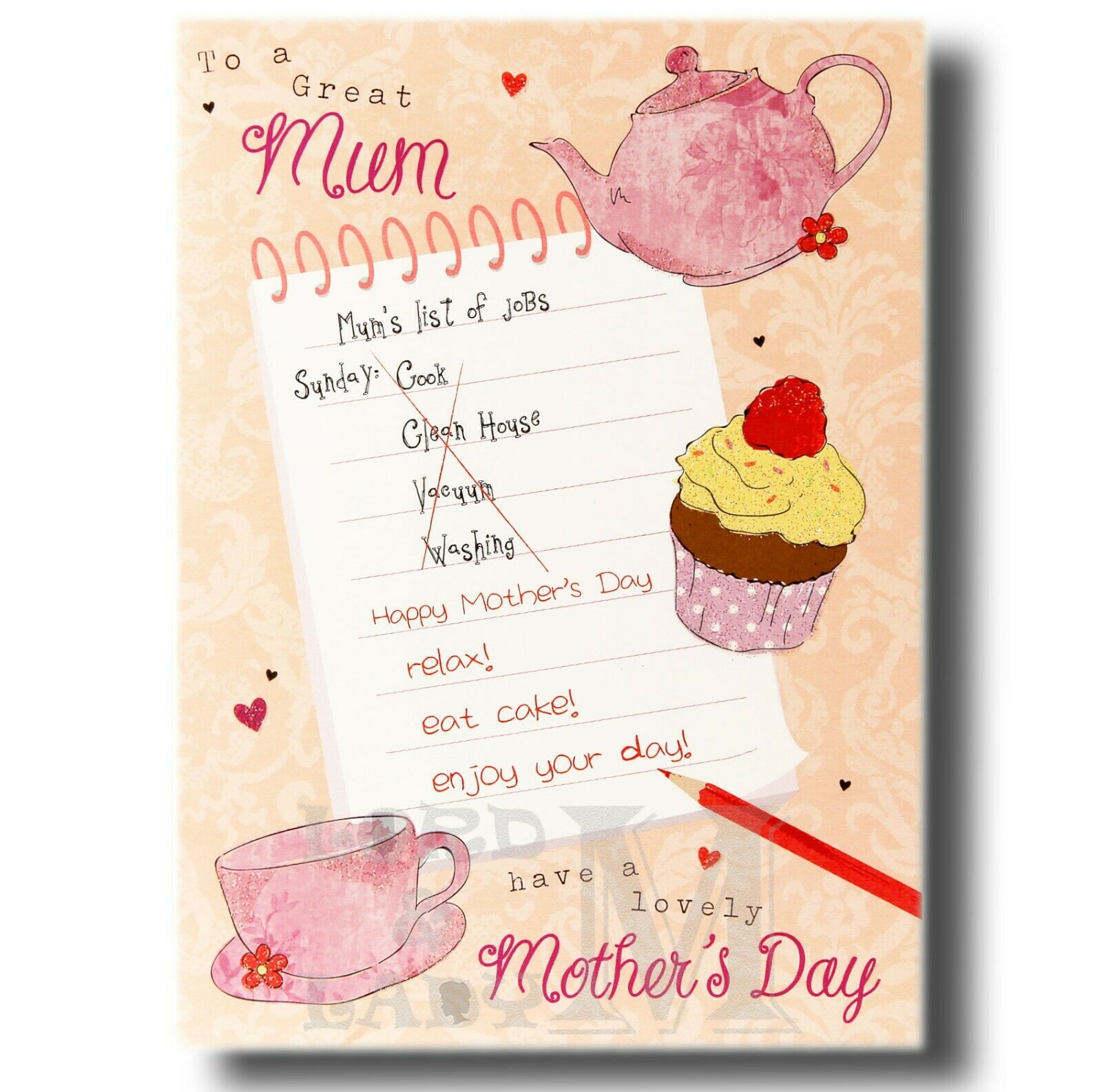 17cm - To A Great Mum - Mum's List Of Jobs - OH