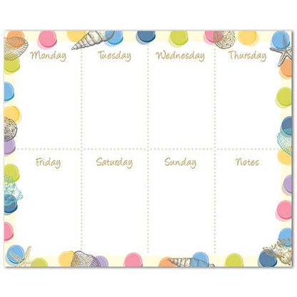 By The Sea Weekly Planner Organiser - Sticky Notes Memo Pad Weekly Notepad