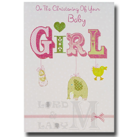 19cm - On The Christening Of Your Baby Girl - E