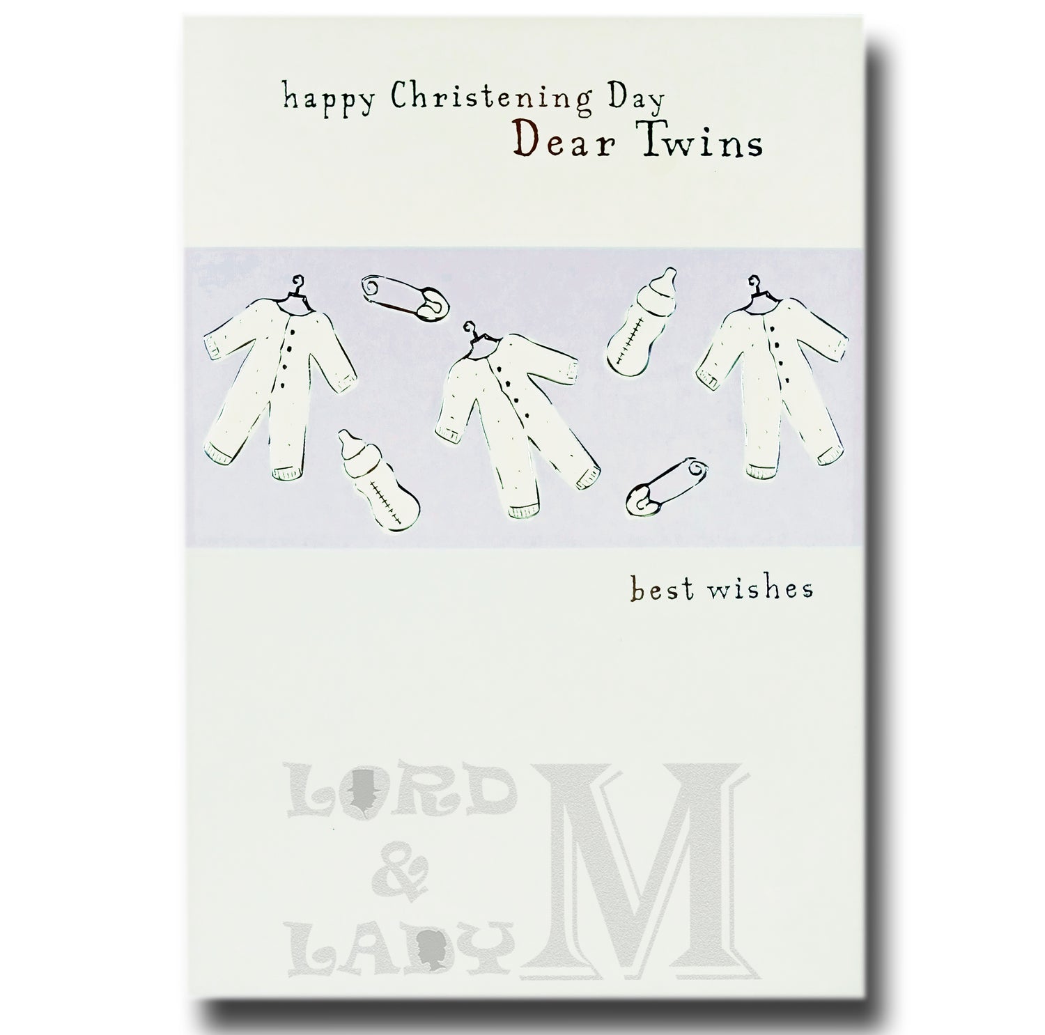 19cm - Happy Christening Day Dear Twins Best - E