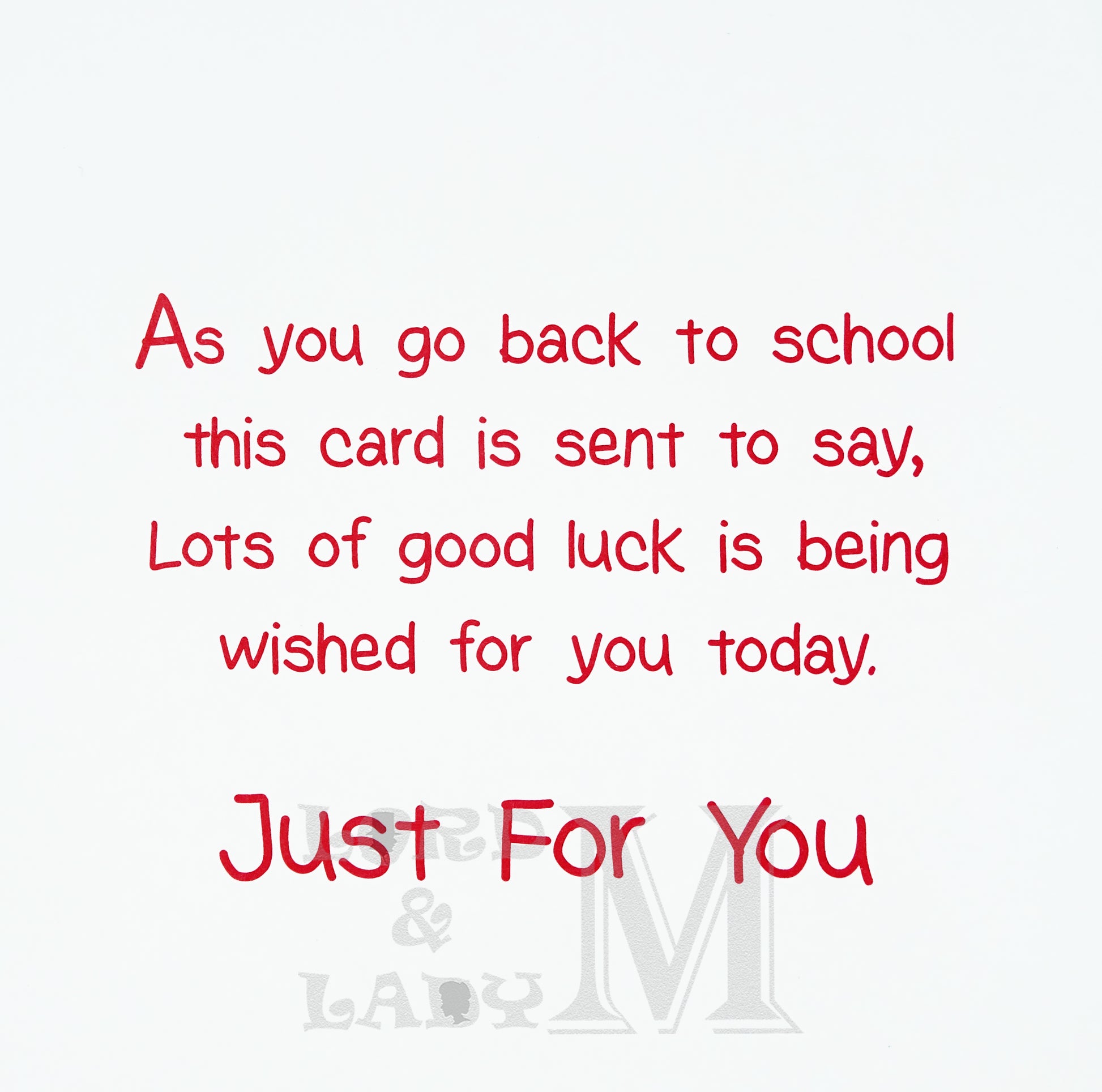 19cm - Good Luck As You Go Back To School - BGC