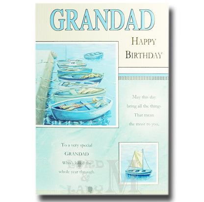 23cm - Grandad Happy Birthday - Boats