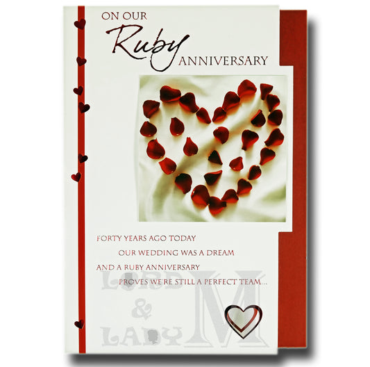 20cm - On Our Ruby Anniversary .. - Petal Heart -E