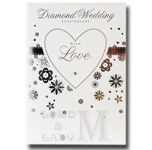 19cm - Diamond Wedding Anniversary With Love - CWH