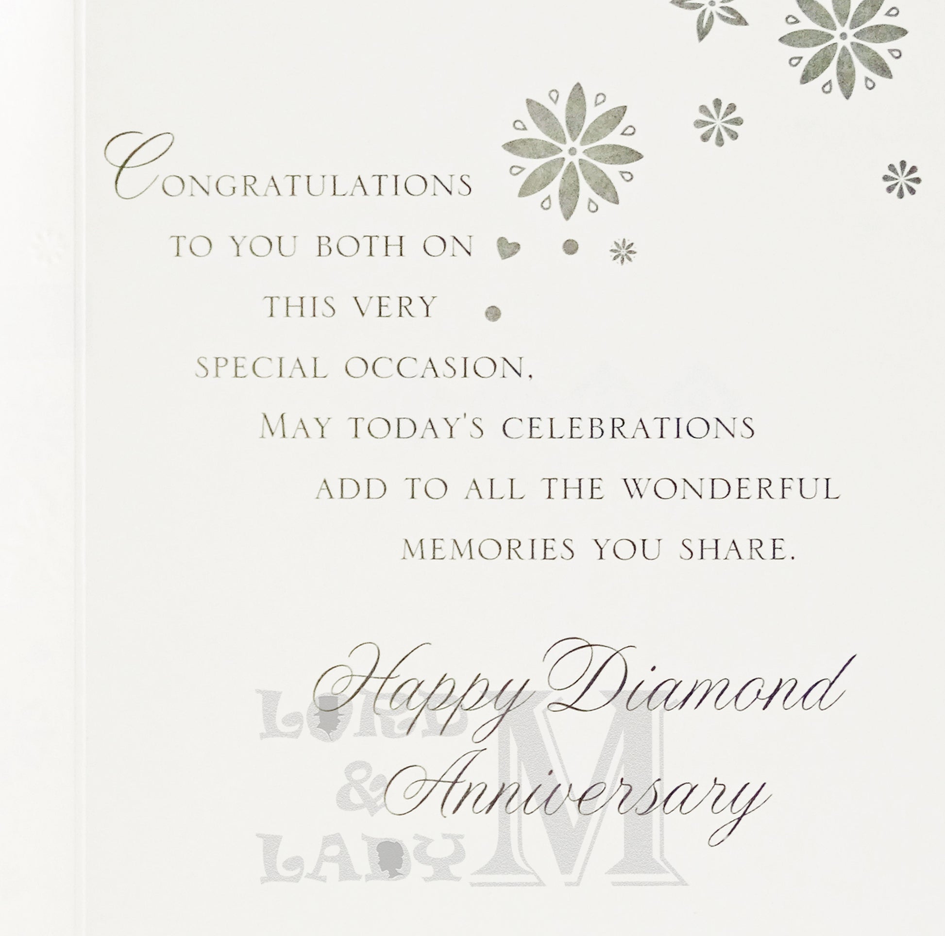 19cm - Diamond Wedding Anniversary With Love - CWH