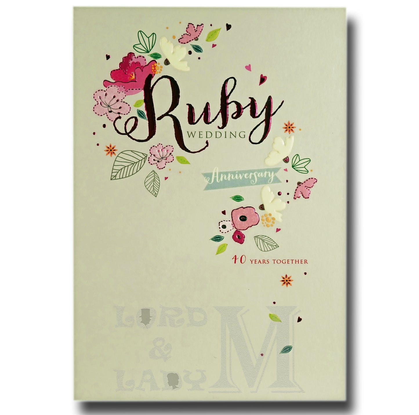 19cm - Ruby Wedding Anniversary 40 Years ... - E