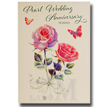 20cm - Pearl Wedding Anniversary Wishes - E