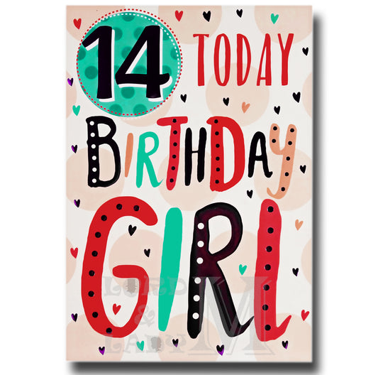 19cm - 14 Today Birthday Girl - BGC